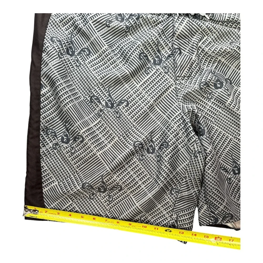 Joe‎ Boxer Mens Board Shorts Octopus Plaid Print Brown White XL